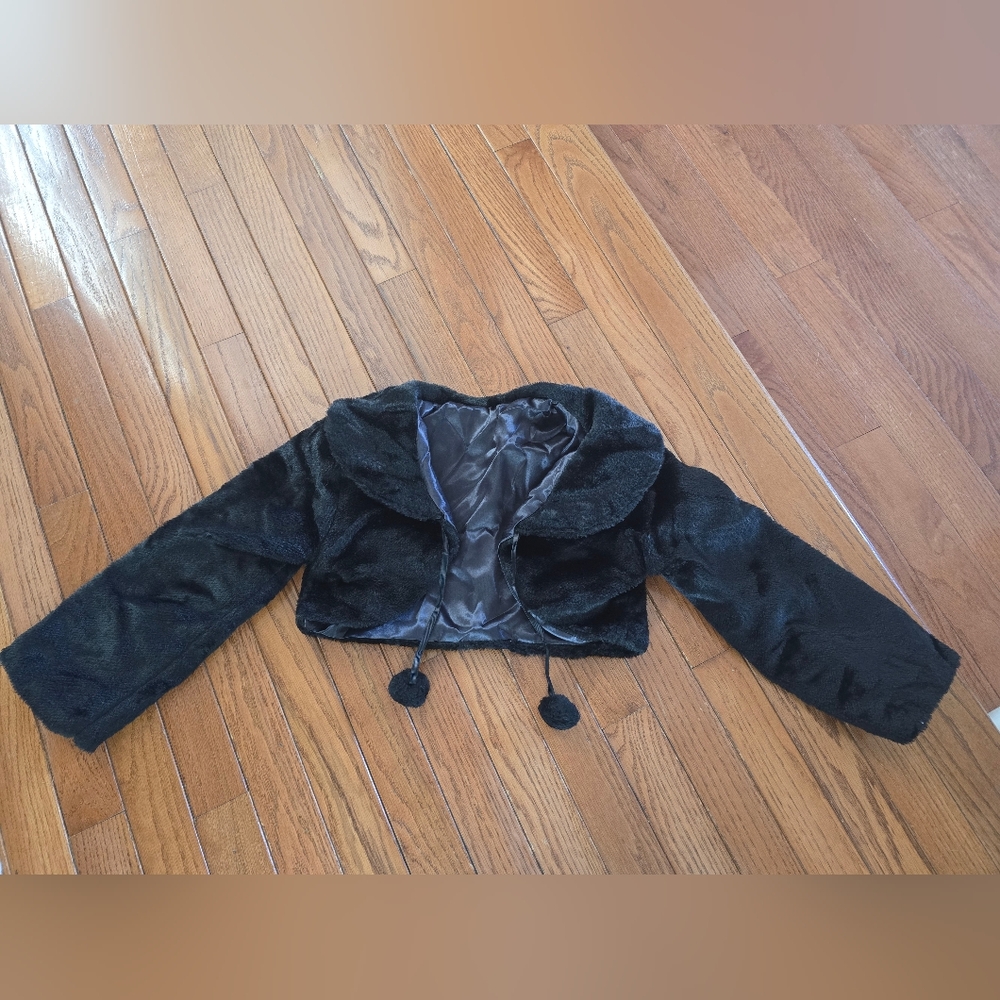 Kids Black Faux Fur Jacket